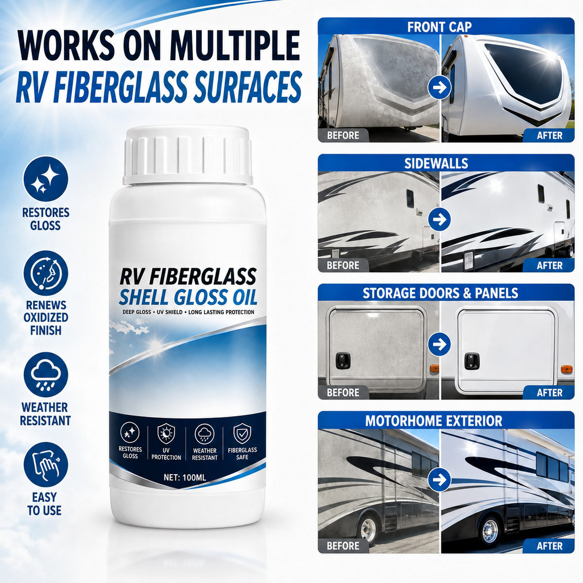 ✨RV Fiberglass Gloss Oil Shine Restorer