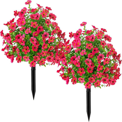 Artificial Outdoor Fake Flowers with Ground Stake