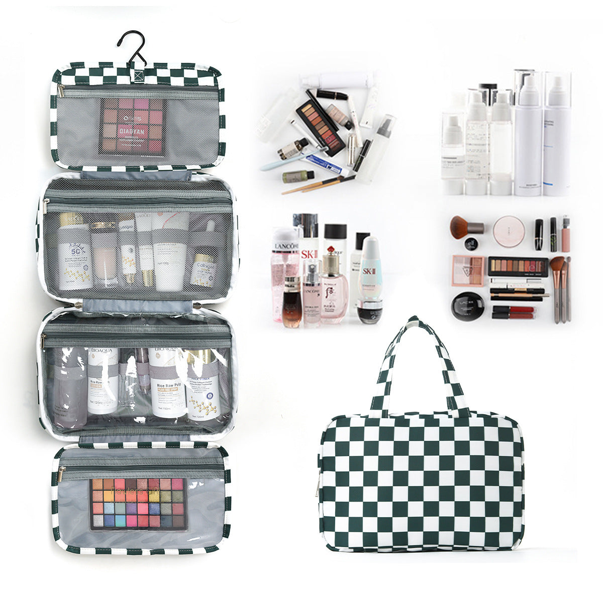 🎀 Hanging Travel Toiletry Bag | Multi-Compartment Waterproof Makeup Organizer