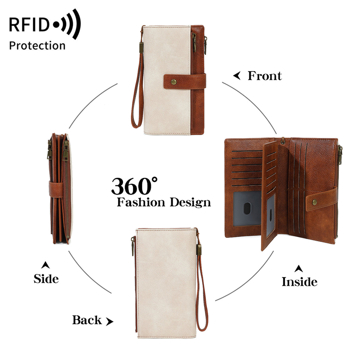 🛡️ Women's RFID Blocking Trifold Wallet-Keep your cards safe