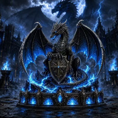 🐉Glowing Dark Guardian Dragon Statue