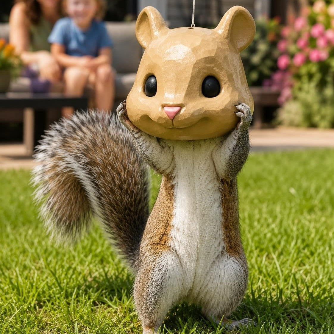 🐿️Squirrel Head Feeder - Big Funny Animal Head Squirrel Feeder for Outdoor Garden