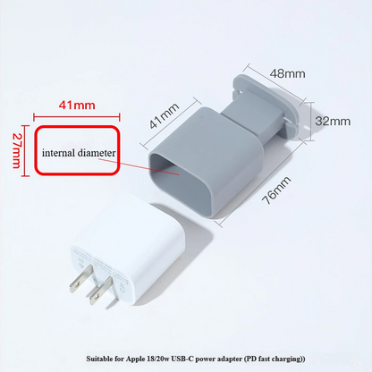 2-Pack Silicone Apple Charger Protector with Cord Wrap — Fits 18W & 20W Adapters