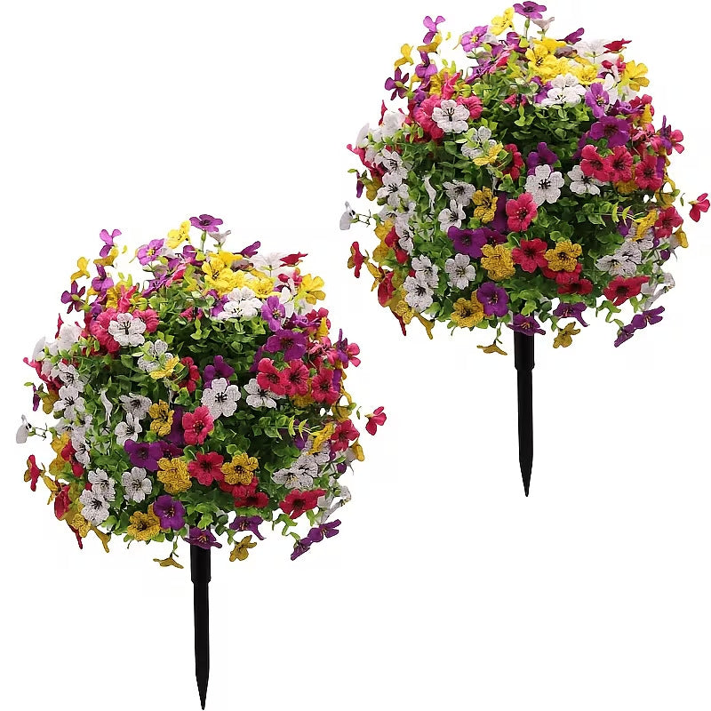 Artificial Outdoor Fake Flowers with Ground Stake