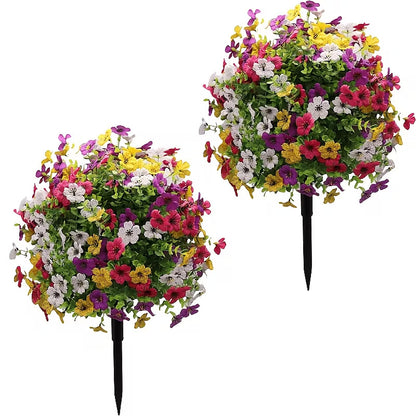 Artificial Outdoor Fake Flowers with Ground Stake