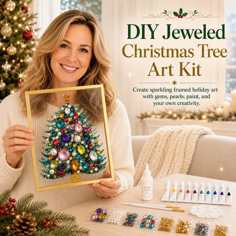 ✨🎁 Jewel & Pearl Christmas Tree DIY Painting Craft Kit