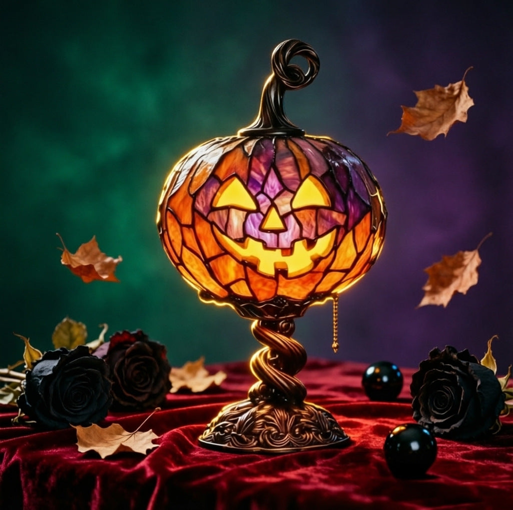 🎃Halloween Stained Glass Style Pumpkin Table Lamp