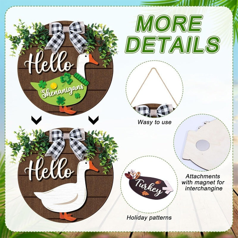 🦢 Interchangeable Seasonal Goose Welcome Sign-Refresh your front‑door decor all year long