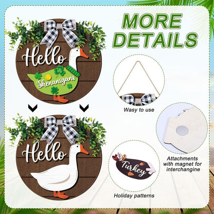 🦢 Interchangeable Seasonal Goose Welcome Sign-Refresh your front‑door decor all year long