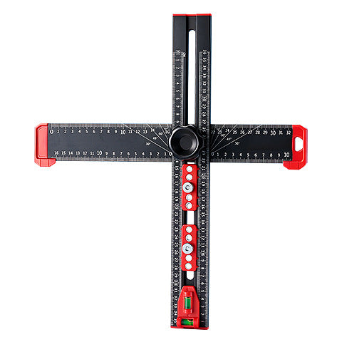 📏4‑in‑1 Drilling Positioning Ruler | All‑In‑One Woodworking Layout Tool