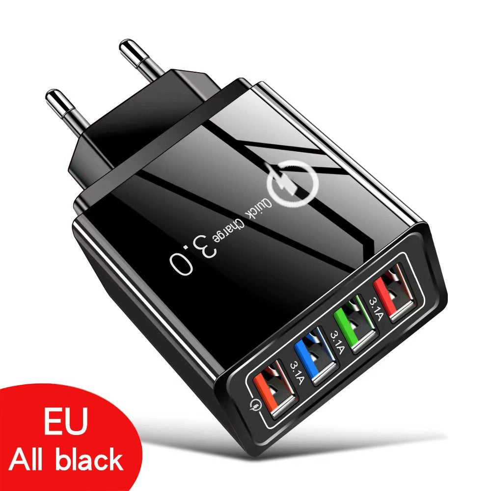 ⚡ 4-Port USB QC3.0 Multi Fast Charger