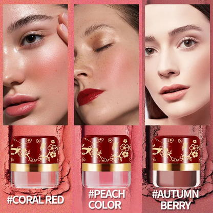 💄3-in-1 Loose Powder Blush – Blush for the time-strapped; quick application; includes a small mirror.