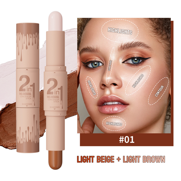 ✨2‑in‑1 Highlight & Contour Stick