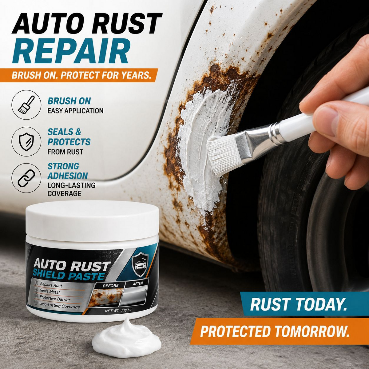 🚗🛡️Car Metal Rust Repair Paste（2PCS）‑ Auto Rust Shield Anti‑Corrosion Restoration Cream, Long‑Lasting Protective Barrier for Car Metal Surfaces