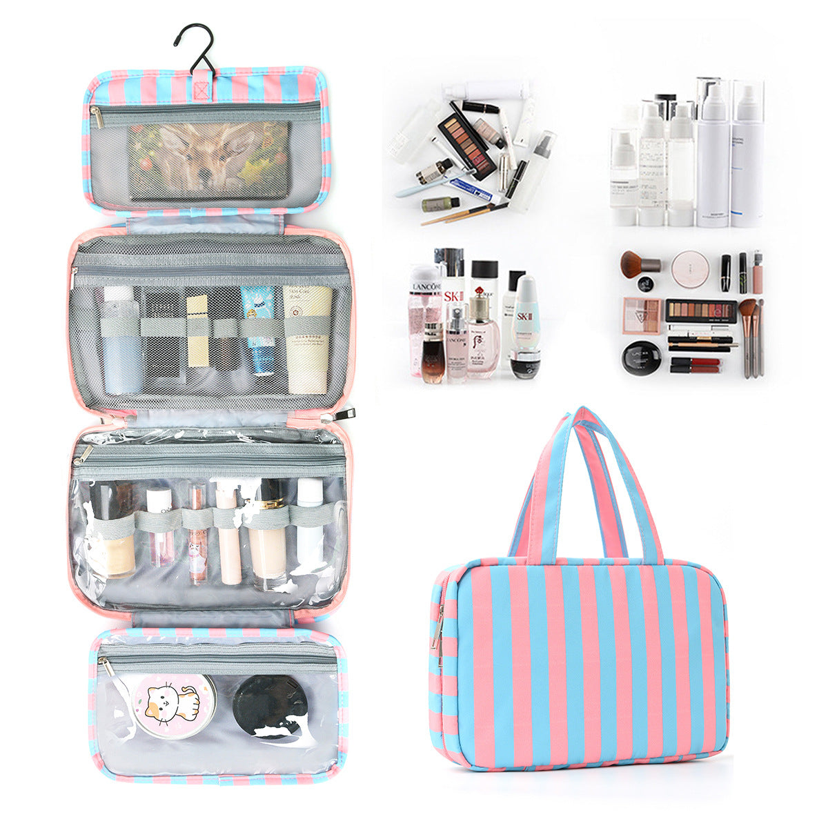 🎀 Hanging Travel Toiletry Bag | Multi-Compartment Waterproof Makeup Organizer