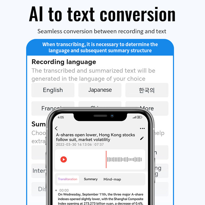 🎙 AI Smart Magnetic Bluetooth Voice Recorder | Real-Time Transcription & 60-Language Translation