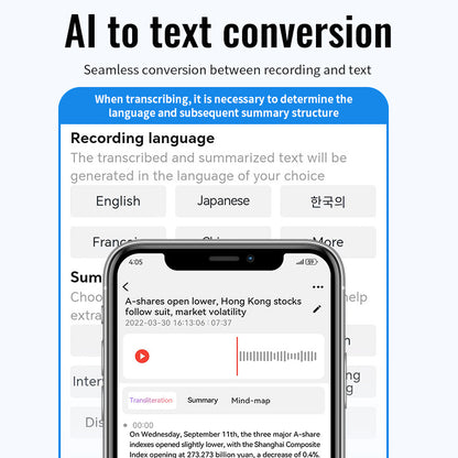🎙 AI Smart Magnetic Bluetooth Voice Recorder | Real-Time Transcription & 60-Language Translation