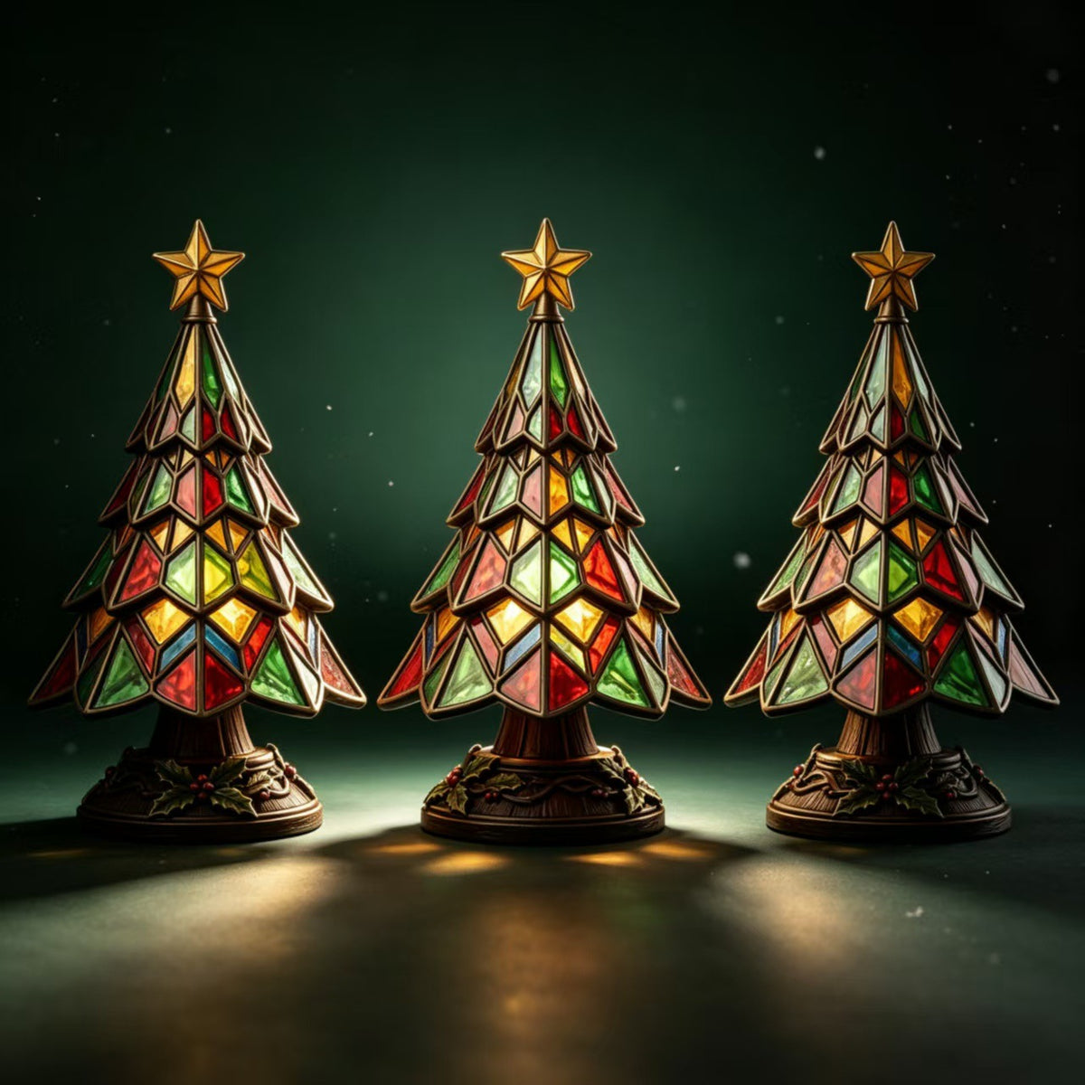 🎄Stained‑Glass Style Christmas Tree Table Lamp