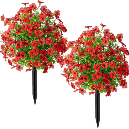 Artificial Outdoor Fake Flowers with Ground Stake