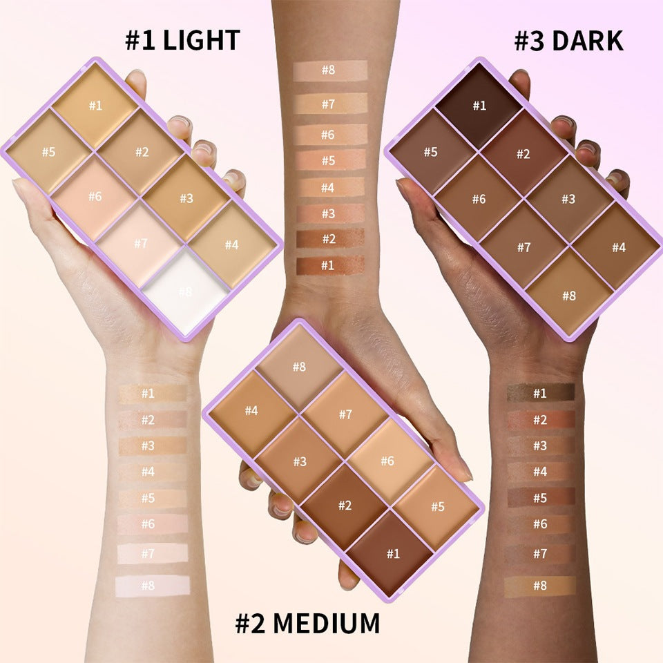 🎨 8-Color Matte Concealer Palette – Waterproof, Full-Coverage for Correction, Contour & Tattoo Cover ✨