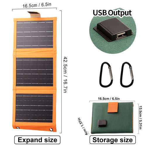 ☀️Tri-fold Solar Charger Bag – 10W Portable Solar Power Bank