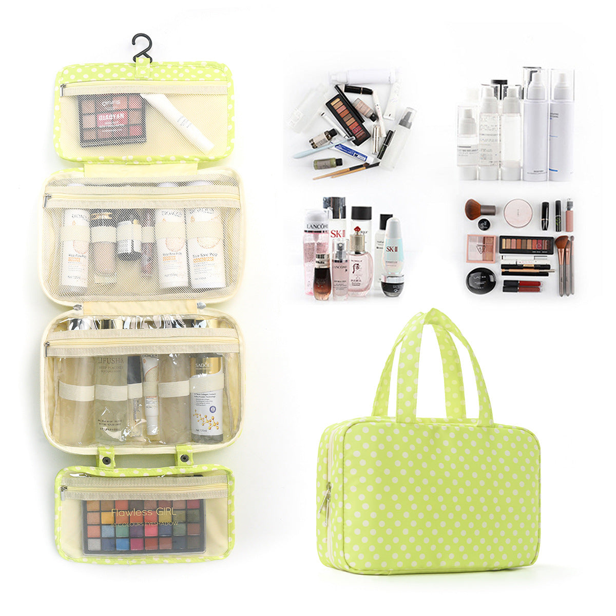 🎀 Hanging Travel Toiletry Bag | Multi-Compartment Waterproof Makeup Organizer