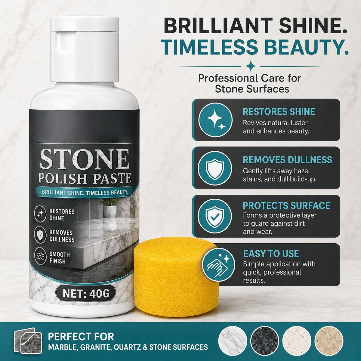 🌟2PCS-Stone Polish Paste | Restore glossy shine for your stone surfaces ✨