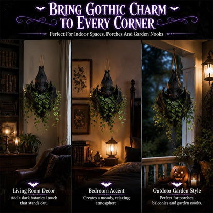 🦇 Hanging Bat Planter | Gothic Bat Succulent Pot