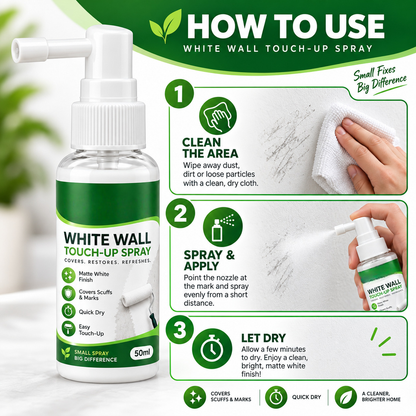 ✨White Wall Repair Spray – Suitable for household wall stains, scratches, and small nail holes.