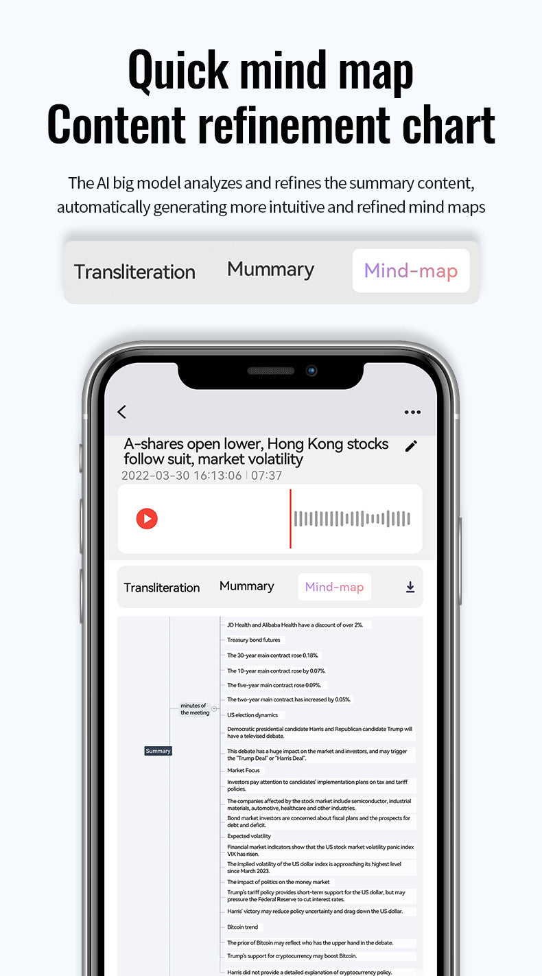 🎙 AI Smart Magnetic Bluetooth Voice Recorder | Real-Time Transcription & 60-Language Translation