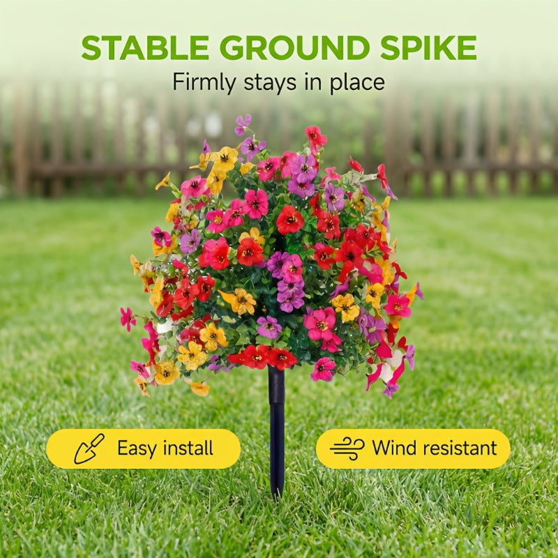 Artificial Outdoor Fake Flowers with Ground Stake