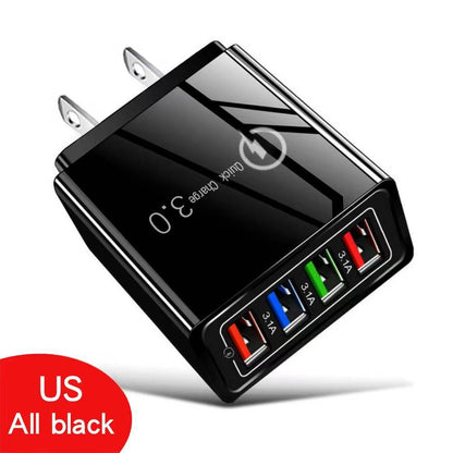 ⚡ 4-Port USB QC3.0 Multi Fast Charger