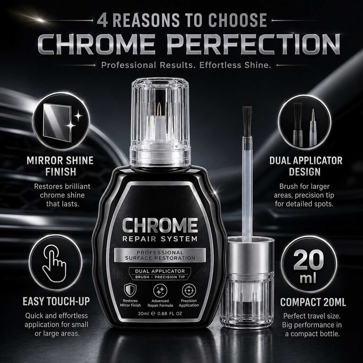 Professional Chrome Repair Pen| Professional Metal Chrome Touch-Up Liquid