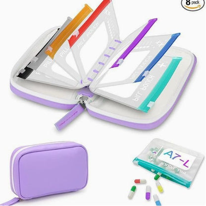 💊A8 Waterproof Pill Pouch Set –  14 Days of Meds & Vitamins💧Waterproof & Crush-Resistant Shell