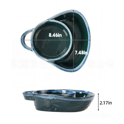 🍚Divided Ceramic Soup & Side Bowl-2‑in‑1 Ergonomic Ceramic Bowl For Soup, Snacks & Casual Meals
