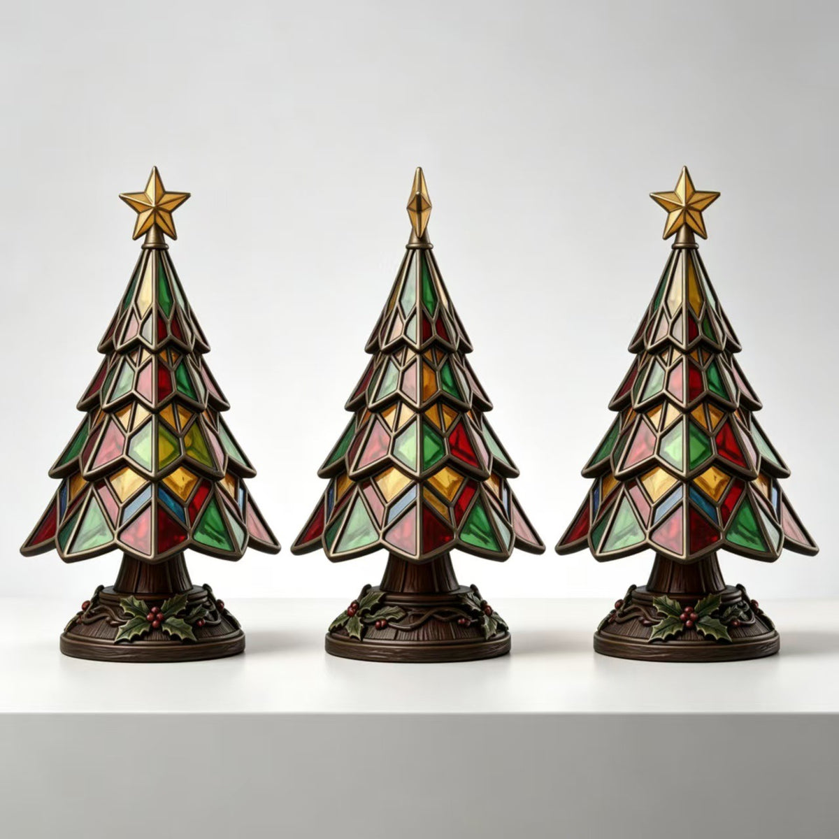 🎄Stained‑Glass Style Christmas Tree Table Lamp