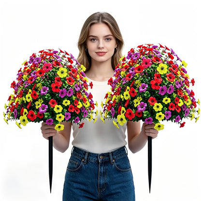 Artificial Outdoor Fake Flowers with Ground Stake