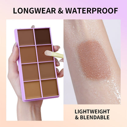 🎨 8-Color Matte Concealer Palette – Waterproof, Full-Coverage for Correction, Contour & Tattoo Cover ✨