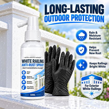 🤍White Railing Anti-Rust Spray-Rust Protection & Surface Renewal Spray for White Railings & Fences
