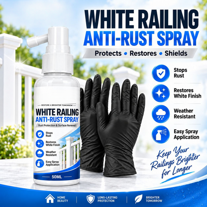 🤍White Railing Anti-Rust Spray-Rust Protection & Surface Renewal Spray for White Railings & Fences