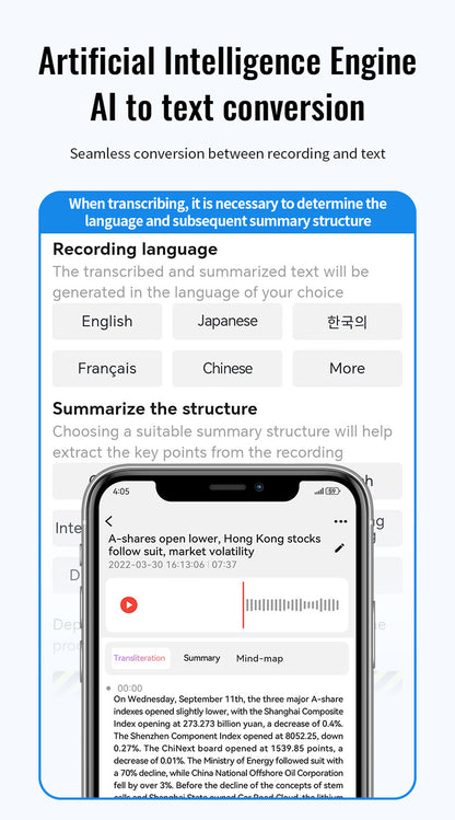 🎙 AI Smart Magnetic Bluetooth Voice Recorder | Real-Time Transcription & 60-Language Translation