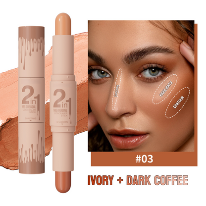 ✨2‑in‑1 Highlight & Contour Stick