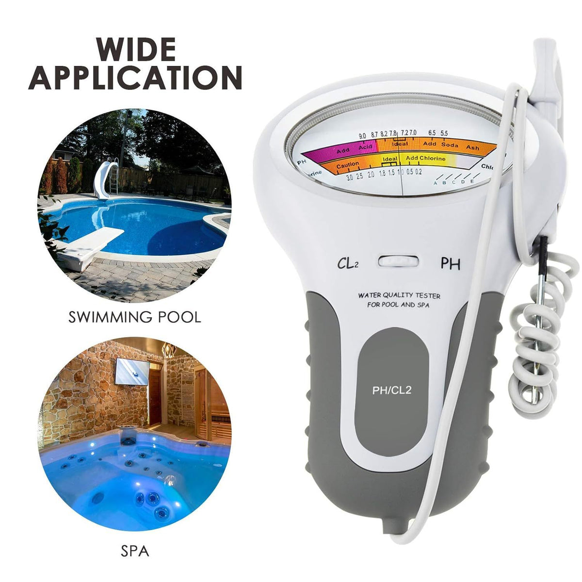 💧🔬 Pool & Spa PH Chlorine Water Quality Tester|Accurately measure the pH and chlorine levels in your swimming pool—simple, fast, and reliable🏊