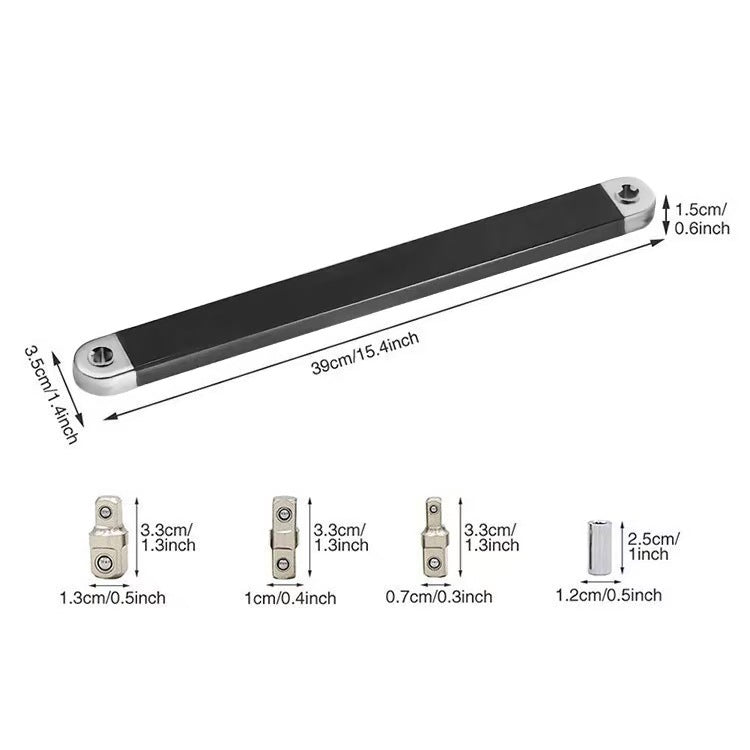 🔧Impact-Ready Offset Wrench Extender with Universal Drive Adapters for Tight Spaces