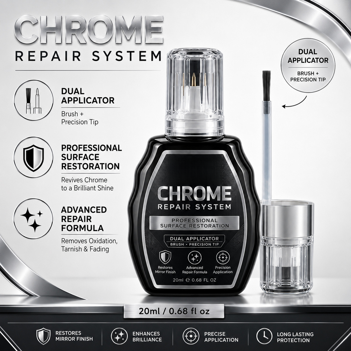 Professional Chrome Repair Pen| Professional Metal Chrome Touch-Up Liquid