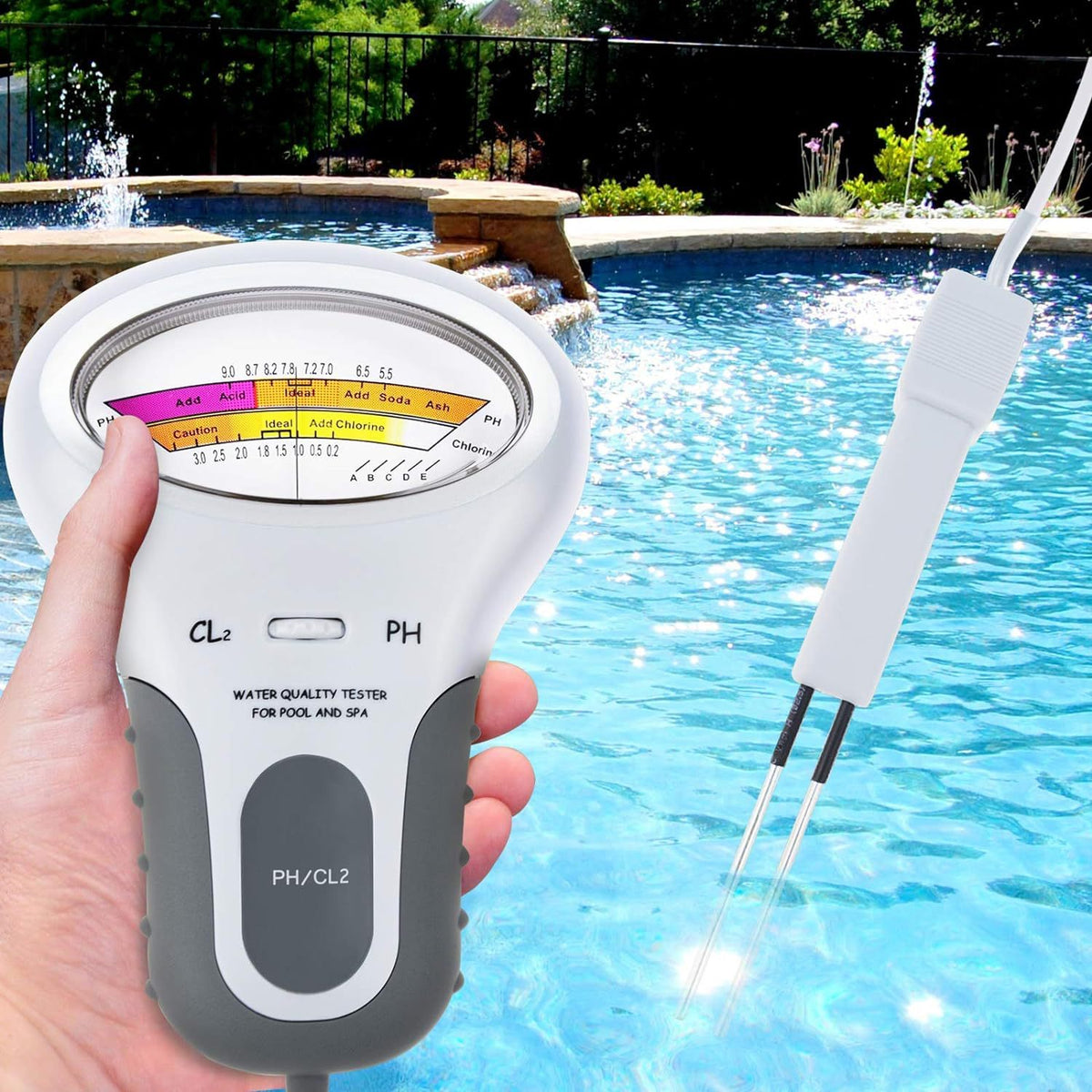 💧🔬 Pool & Spa PH Chlorine Water Quality Tester|Accurately measure the pH and chlorine levels in your swimming pool—simple, fast, and reliable🏊