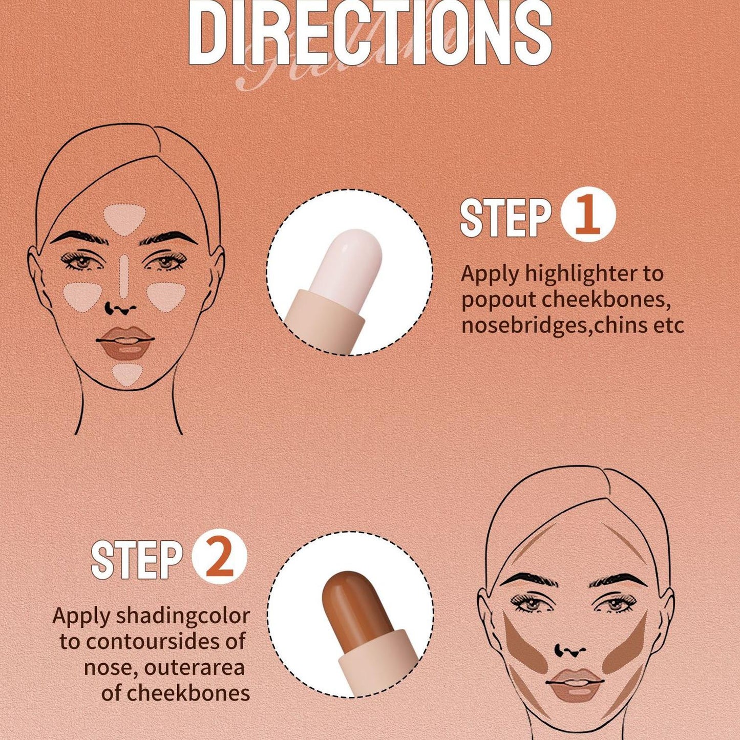 ✨2‑in‑1 Highlight & Contour Stick