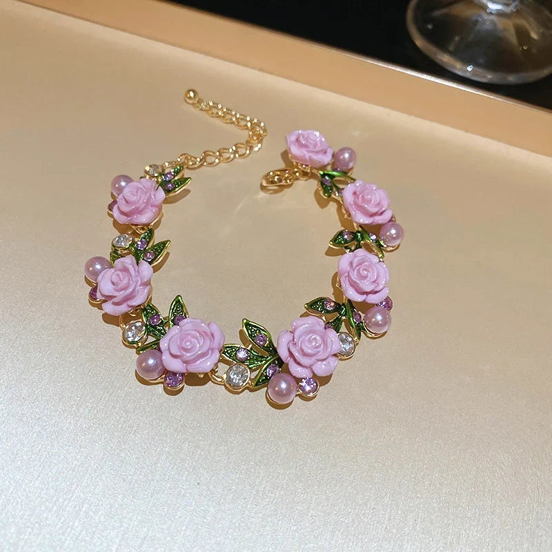 🌹Vintage Rose Garden Pearl & Crystal Jewelry Collection