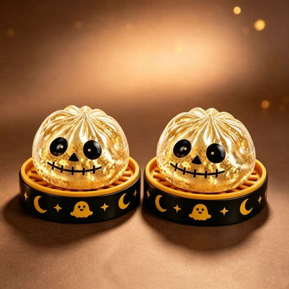 🎃 Halloween Mystery Blind Box – Cute Dumpling Squishy Toy with Mini Steamer Box, 5 Spooky Designs to Collect, Slow Rising Stress Relief