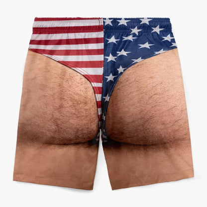 Funny Patriotic Men Swim Trunks - Personalized Summer Vacation And Travel Gifts For Men